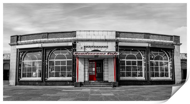 Rendezvous Cafe Beside the Sea Selective Colouring Print by Naylor's Photography