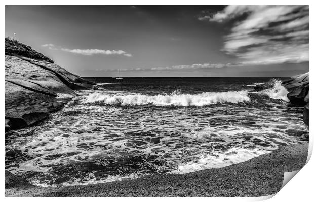 Beautiful bay in lack and white Print by Naylor's Photography