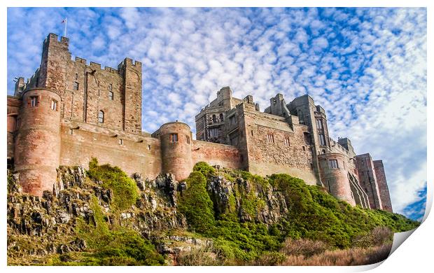 A different view of Bamburgh Castle Print by Naylor's Photography