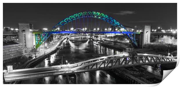 Coloured Tyne Bridge Print by Naylor's Photography