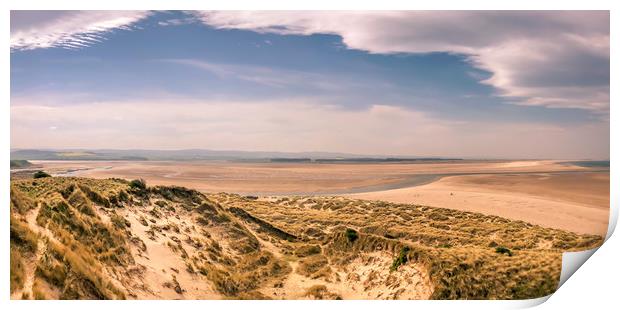 Panoramic from Budle Dunes Print by Naylor's Photography