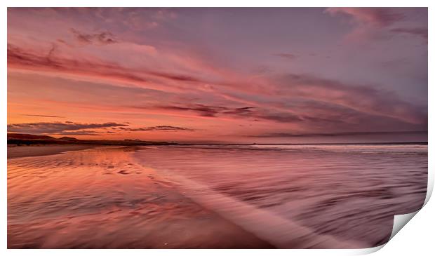 White tide at Bamburgh beach Print by Naylor's Photography