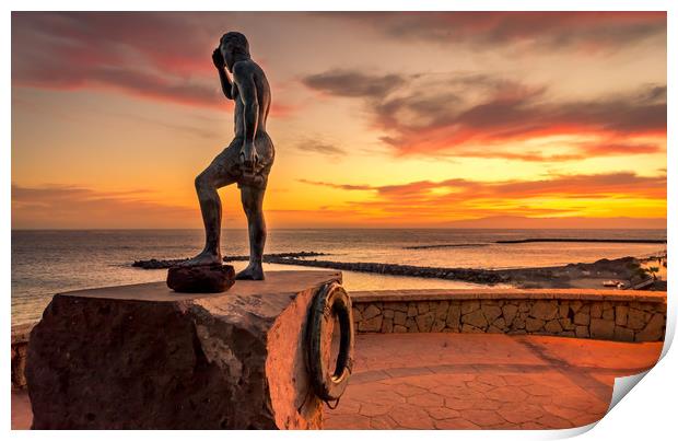Statue of Javier Perez Ramos  Print by Naylor's Photography