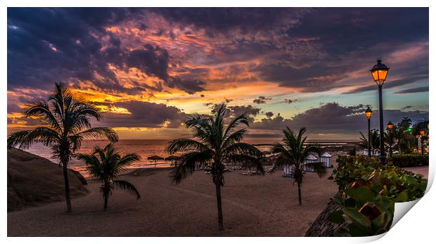 Evening sunset Costa Adeje  Print by Naylor's Photography
