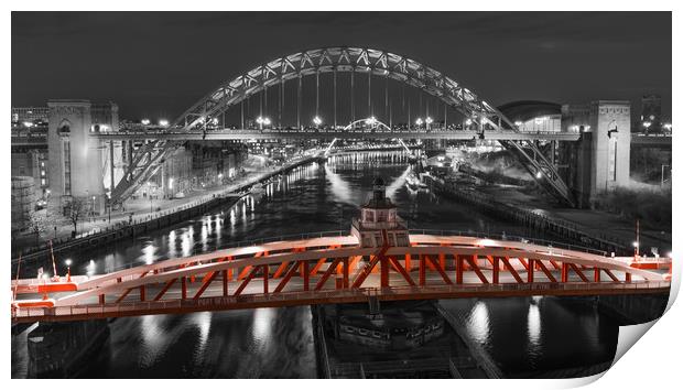 The Red Swing Bridge Print by Naylor's Photography