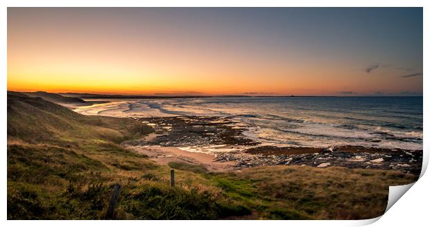 Bamburgh beach sunset  Print by Naylor's Photography