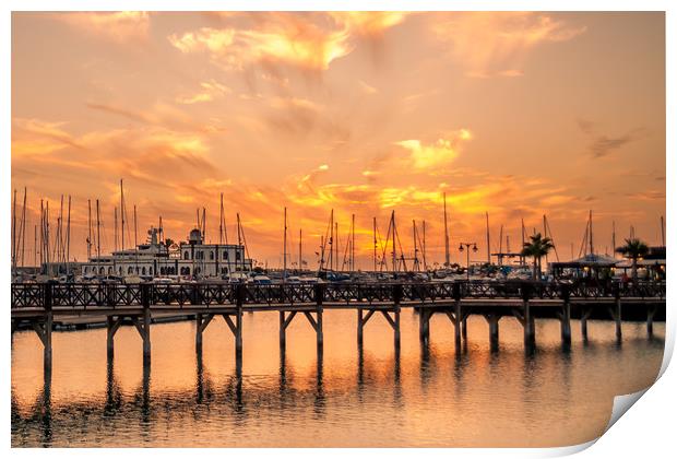 The beautiful sunset at Marina Rubicon Print by Naylor's Photography