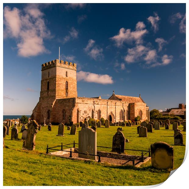 Church of St Aidan in Bamburgh Print by Naylor's Photography