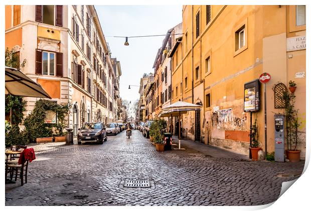 Cobblestone streets of Trastevere  Print by Naylor's Photography