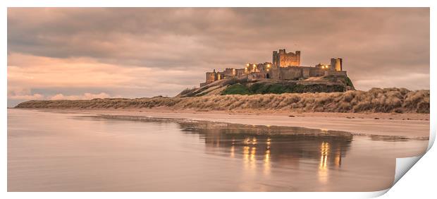 Time to reflect at Bamburgh Castle Print by Naylor's Photography