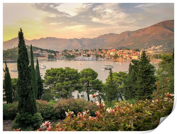 The old town of Cavtat at sunset Print by Naylor's Photography