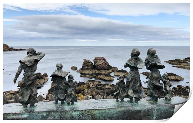 The two Bees memorial at St. Abbs  Print by Naylor's Photography