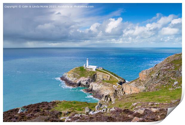 South Stack Lighthouse, Anglesey Print by Colin & Linda McKie