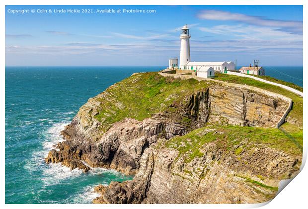 South Stack Lighthouse, Anglesey Print by Colin & Linda McKie