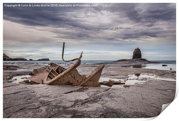 Shipwreck at Saltwick Bay Print by Colin & Linda McKie