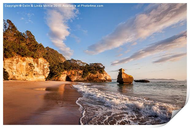 Cathedral Cove at Sunrise Print by Colin & Linda McKie
