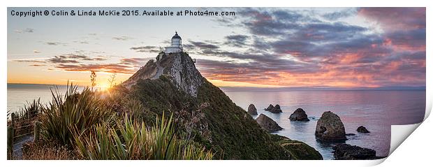 Sunrise Panorama at Nugget Point Print by Colin & Linda McKie