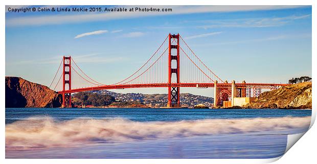 Golden Gate Evening Print by Colin & Linda McKie