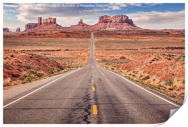 Road to Monument Valley Print by Colin & Linda McKie