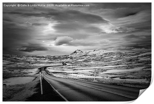 Highway 1, North Iceland Print by Colin & Linda McKie