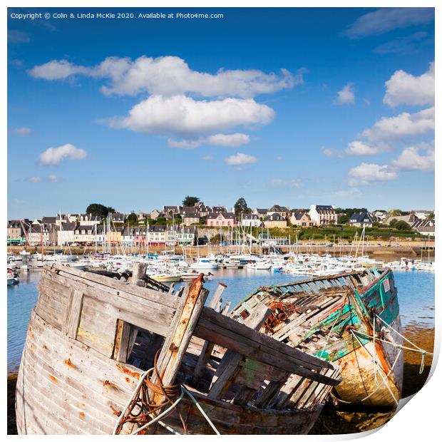 Derelict Fishing Boats, Camaret-sur-Mer Print by Colin & Linda McKie