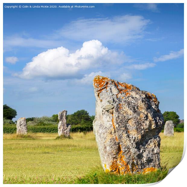 Standing Stones, Lagatjar, Camaret-sur-Mer, Brittany Print by Colin & Linda McKie