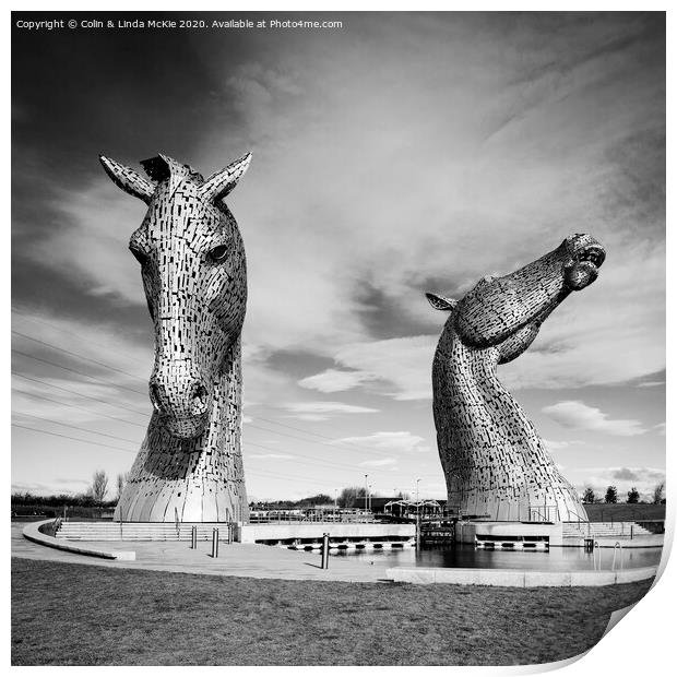 'The Kelpies' by Andy Scott Print by Colin & Linda McKie
