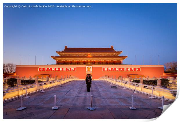 Gate of Heavenly Peace at Twilight Print by Colin & Linda McKie