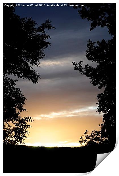 Silhouetted Sunset Print by James Wood
