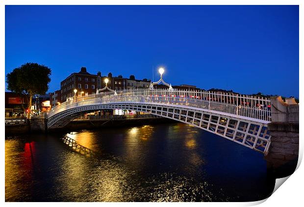  Ha'penny Bridge, Dublin, Ireland Print by Ann McGrath