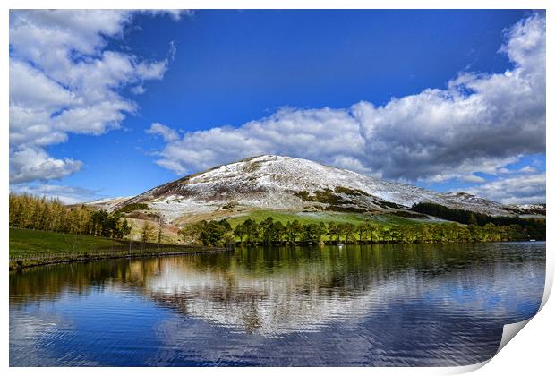 Castlelaw and Glencorse Reservoir, Pentland Hills, Print by Ann McGrath