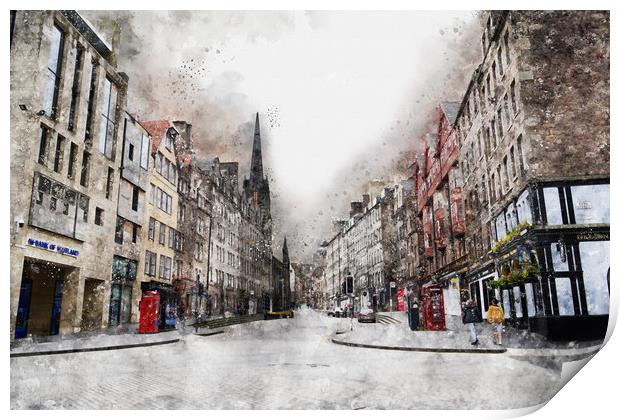 The Royal Mile, Edinburgh, Scotland - Digital Art Print by Ann McGrath