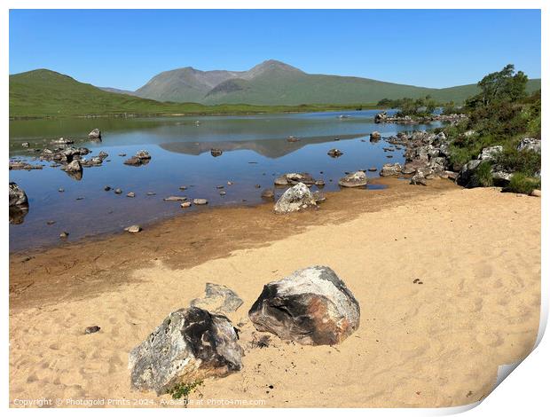 Loch Nah Achlaise , Black Mount in the Highlands of Scotland Print by Photogold Prints