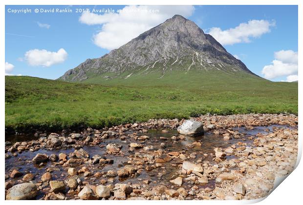 Buachaille Etive Mor  and falls on the River Coupa Print by Photogold Prints