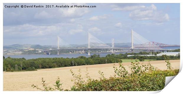 new Queensferry Crossing , next to the Forth Bridg Print by Photogold Prints
