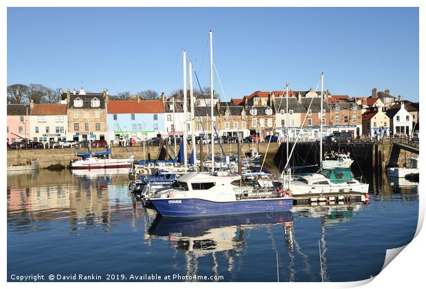 Anstruther harbour , Fife , in winter Print by Photogold Prints