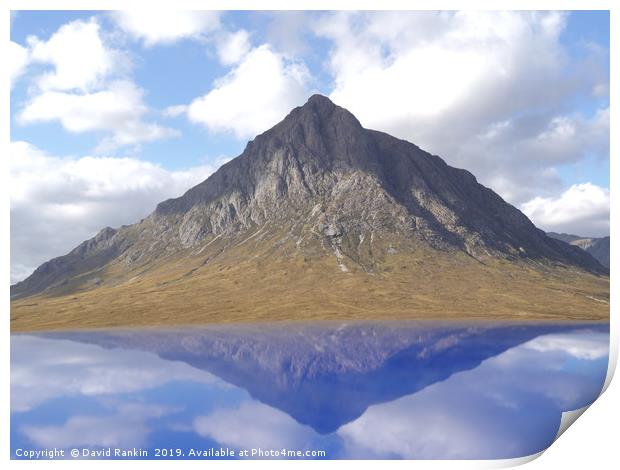 reflection of Buachaille Etive Mor in the Highland Print by Photogold Prints