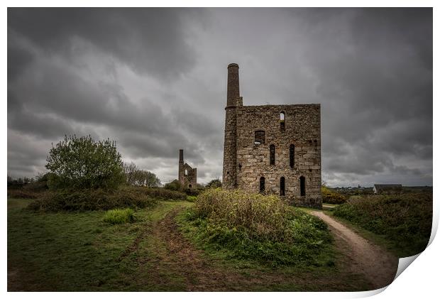 Wheal Frances Tin Mine Print by John Baker