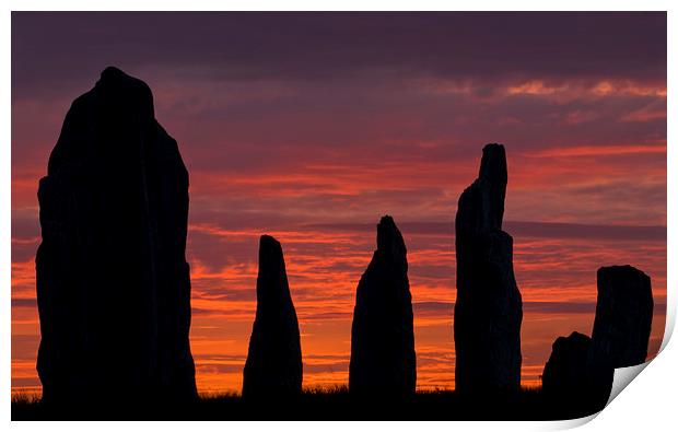 Callanish Stone Circle at Sunrise, Isle of Lewis Print by David Ross