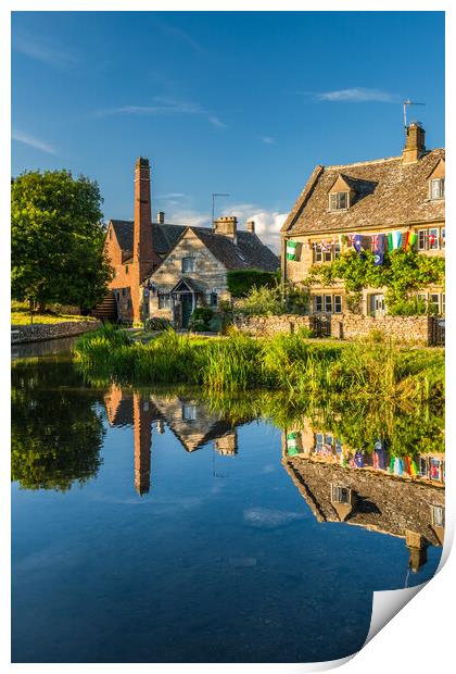 Lower Slaughter Old Mill, Cotswolds Print by David Ross