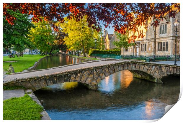 Bourton-on-the-Water Cotswolds Footbridge Print by David Ross