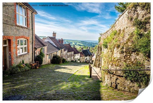 Gold Hill, Shaftesbury Print by Sue Knight
