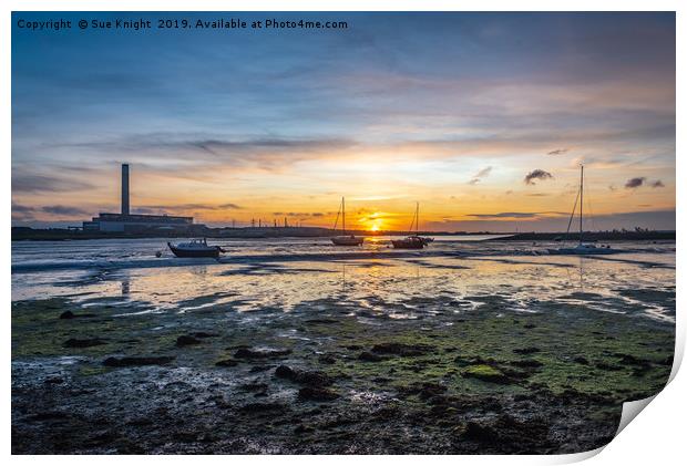 Calshot sunset Print by Sue Knight