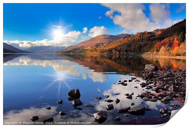 Loch Earn in Autumn Print by Stephen Hamer
