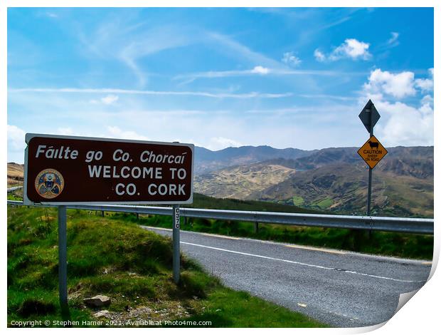 Welcome To County Cork Print by Stephen Hamer