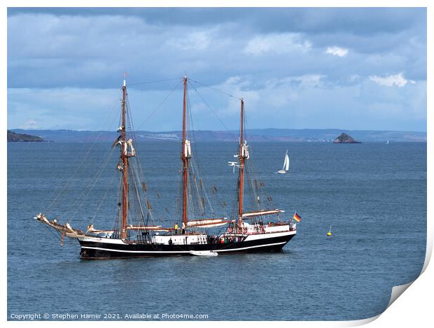 Thor Heyedahl sail training ship#2 Print by Stephen Hamer