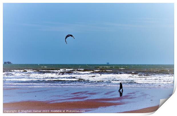 Blustery Day at the Beach Print by Stephen Hamer