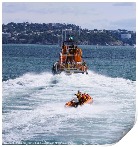 Torbay Lifeboats Print by Stephen Hamer