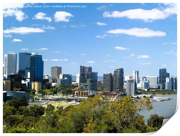 Perth Cityscape Print by Stephen Hamer