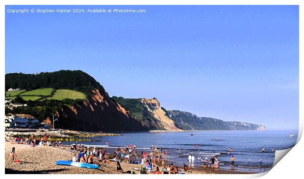 Sunny Sidmouth Print by Stephen Hamer